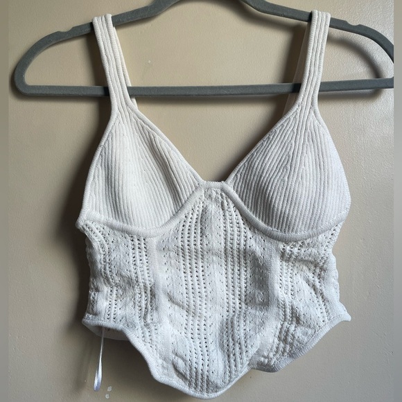 NWOT GARAGE bralette ribbed crop top super cute size L boho festival - Picture 1 of 7